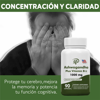 ASHAWAGANDA + B12 X 90 CAPSULAS