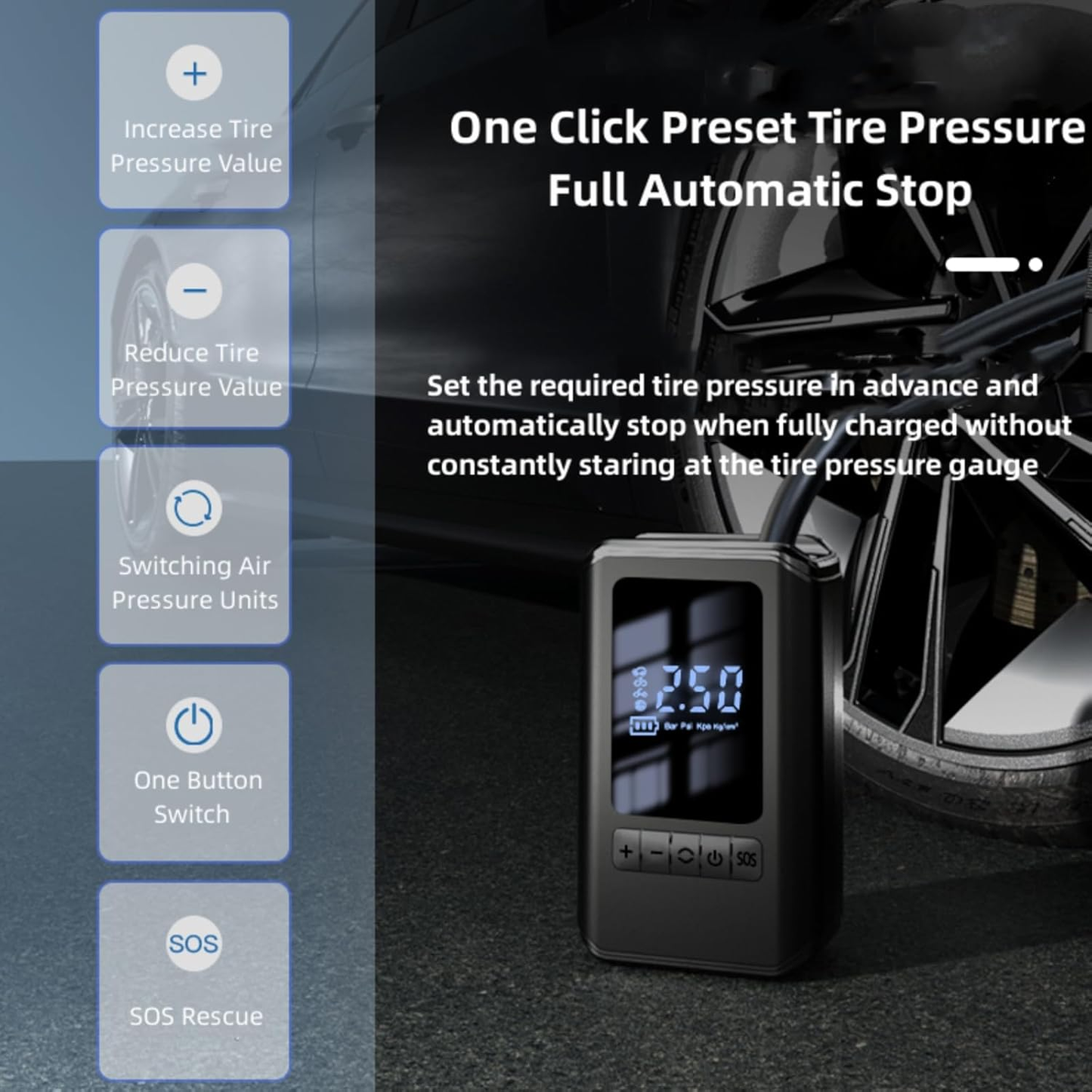 BOMBA DE AIRE PORTATIL RECARGABLE